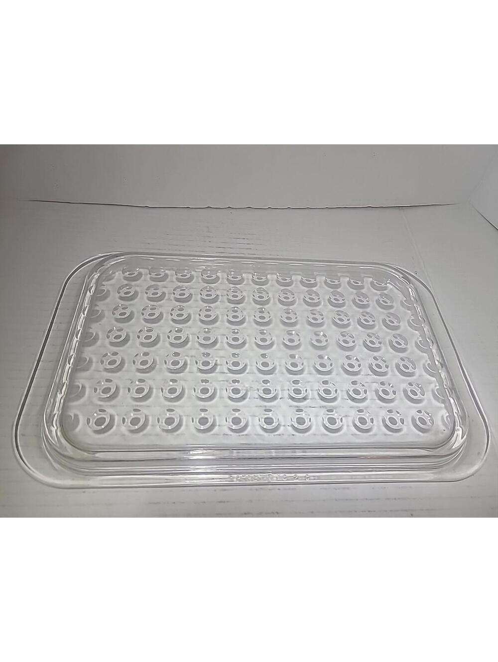 Vintage Pyrex Corning MC-2-C Rectangular Bubble Clear Glass Replacement Lid Only